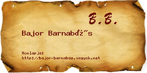 Bajor Barnabás névjegykártya