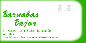 barnabas bajor business card